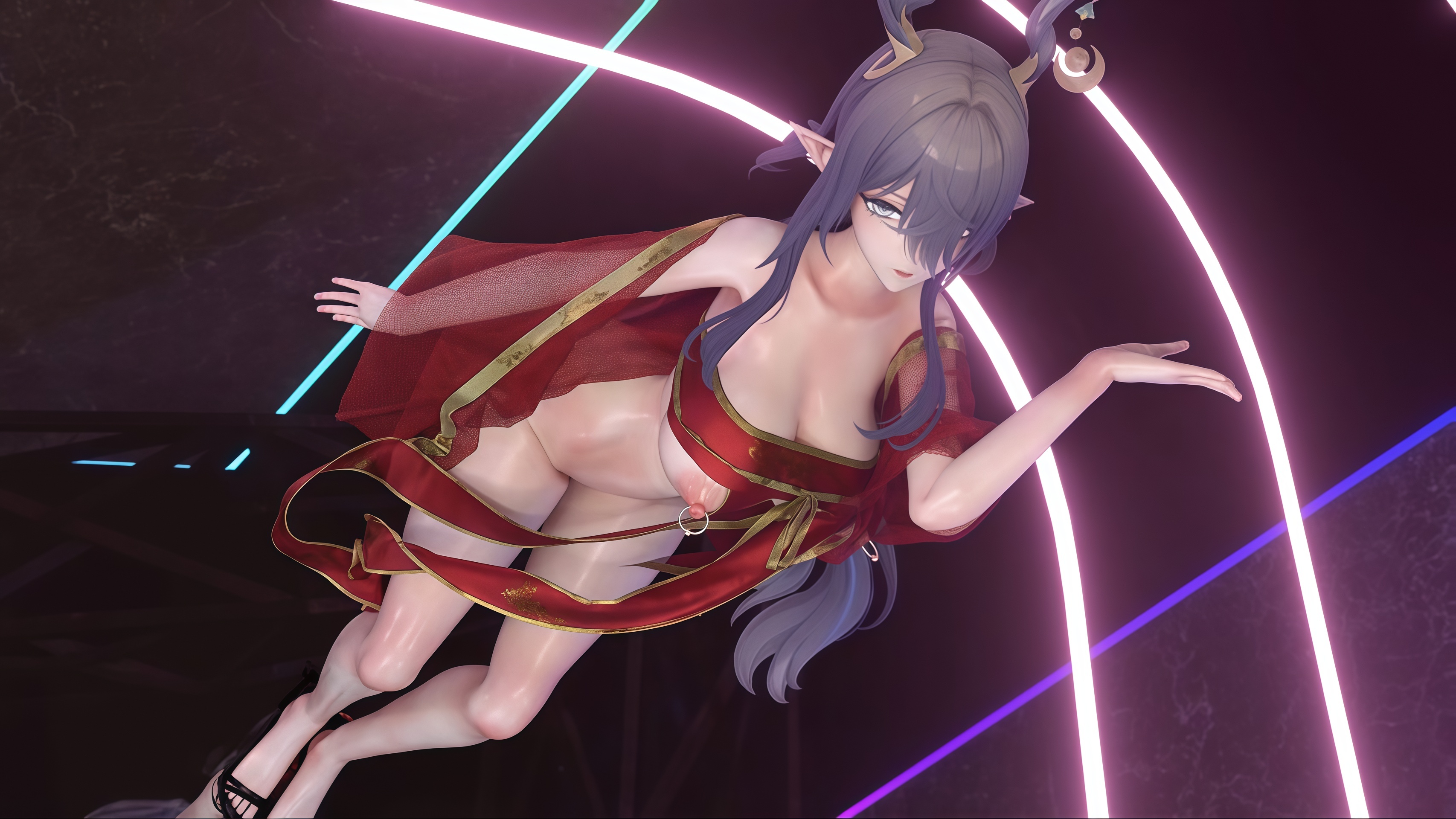 菈乌玛带着性感乳环跳舞